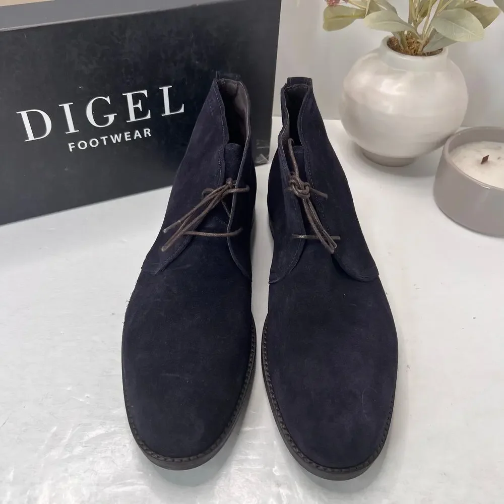 Digel Footwear Stanford Suede Chukka Boot Lace Up 1219792 Navy Blue Men 10/EU44